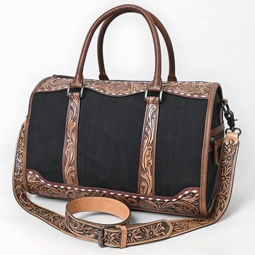 American Darling Duffel Hand Tooled Saddle Blanket Genuine Leather Women Bag Western Handbag Purse